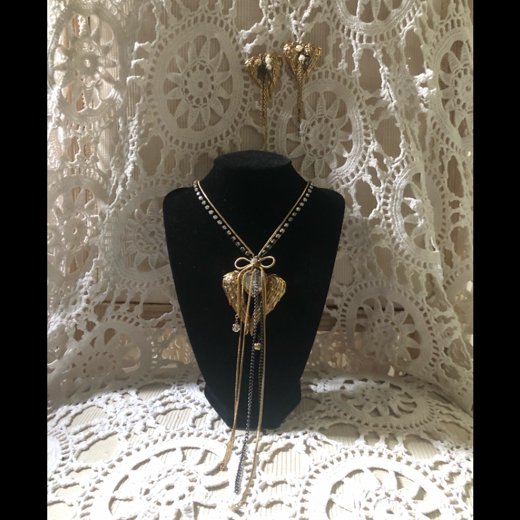 Vintage Htf Betsey Johnson Come Fly With Me Set Of Necklace & Earrings